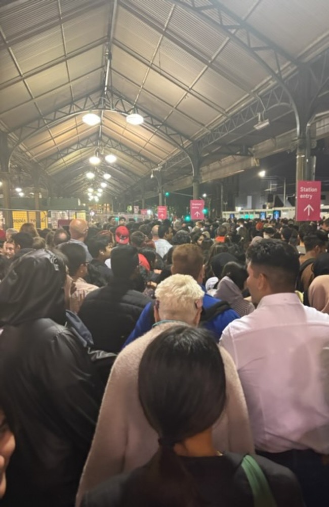 Massive crowds at Flinders St Station. Picture: Supplied