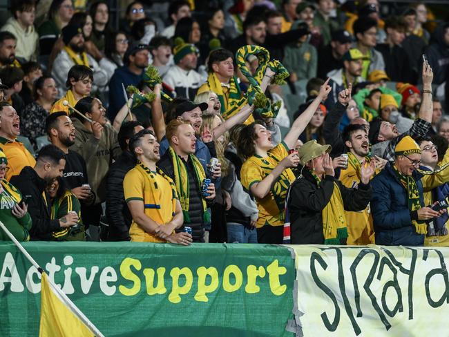 Socceroo supporters turned out in force for the start of the Popovic era. Picture: Getty