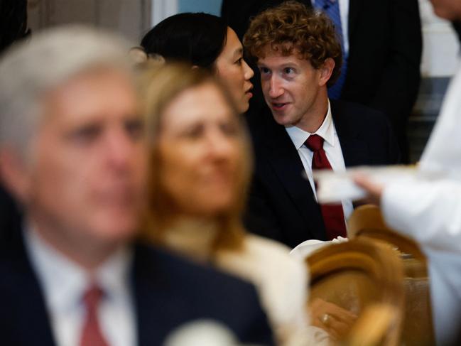 Jail would truly Zuck … Meta and Facebook CEO Mark Zuckerberg and his wife Priscilla Chan attend a luncheon following the inauguration of US President Donald Trump in Washington, DC.