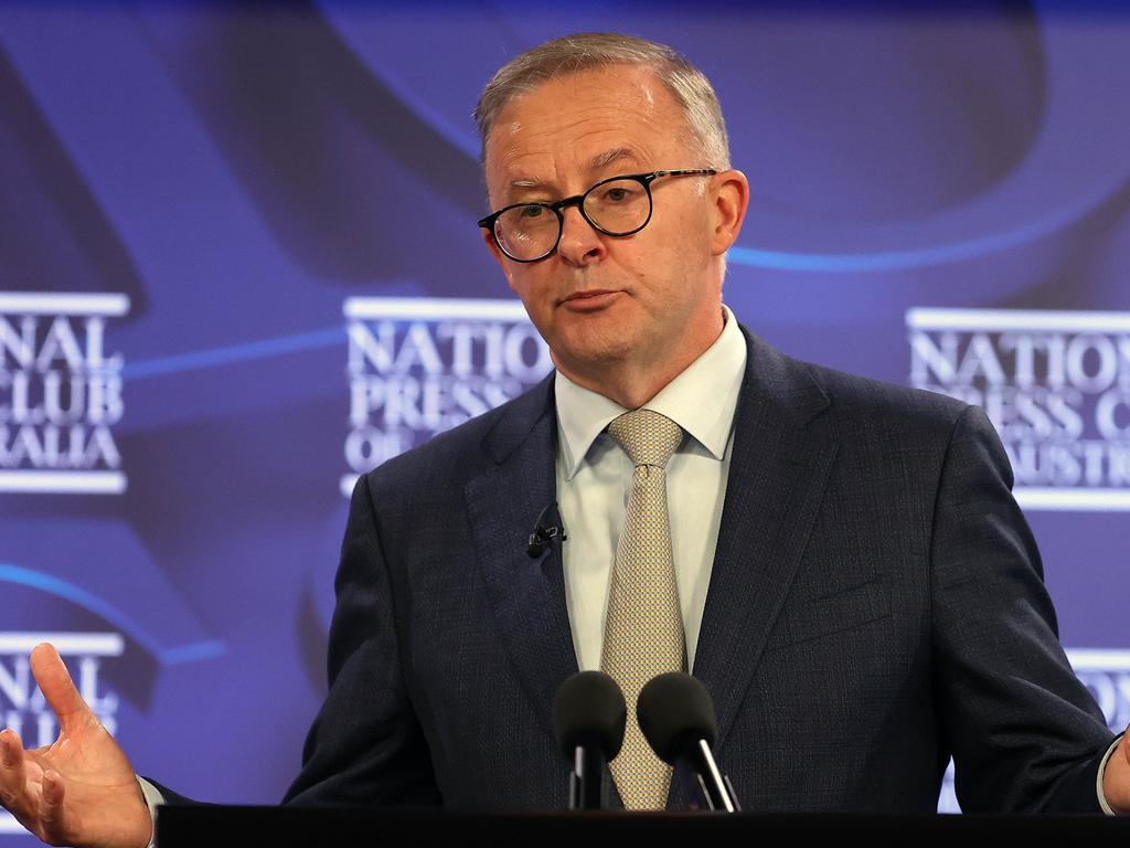 Anthony Albanese promised Federation reform at the National Press Club. Picture: NCA NewsWire / Gary Ramage Picture: NCA NewsWire / Gary Ramage