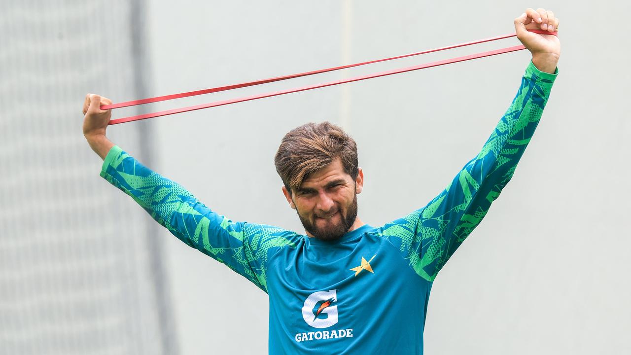 Shaheen sat in the stands watching the action unfold. (Photo by Mark Evans/Getty Images)