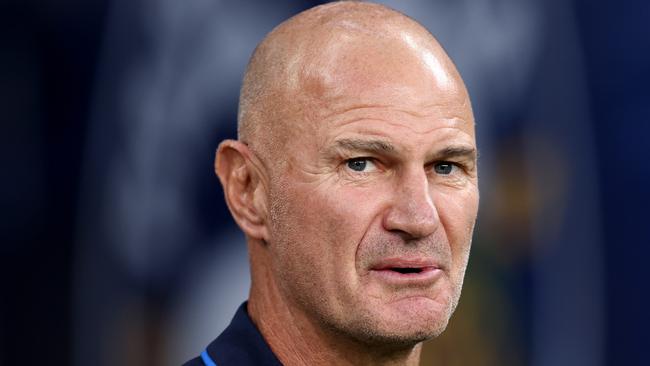 SYDNEY, AUSTRALIA - MARCH 09: Eels coach, Brad Arthur looks on at full-time during the round one NRL match between Parramatta Eels and Canterbury Bulldogs at CommBank Stadium, on March 09, 2024, in Sydney, Australia. (Photo by Brendon Thorne/Getty Images)