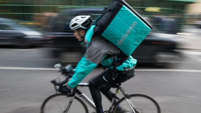 Deliveroo will offer free delivery from Brisbane restaurants during the upcoming three-day lockdown. Picture: Daniel Leal-Olivas/AFP