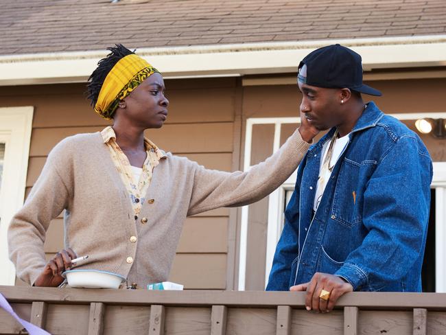 Shipp as Tupac with Danai Gurira as Tupac's mother Afeni — a Black Panther activist who raised her son to be a leader for black people. Picture: Roadshow