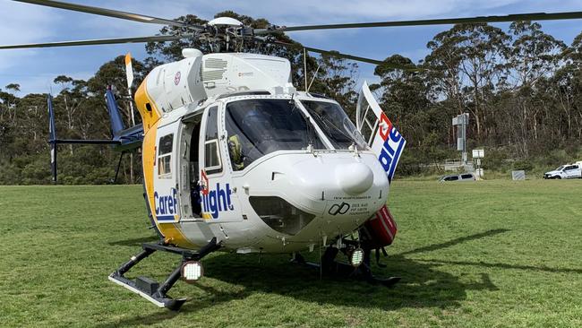 A CareFlight helicopter at another scene.