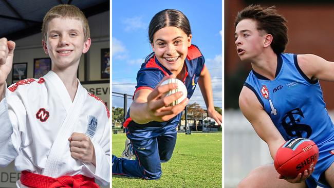 Three of SA's top 50 sport stars under the age of 15. Pictures: The Advertiser, supplied