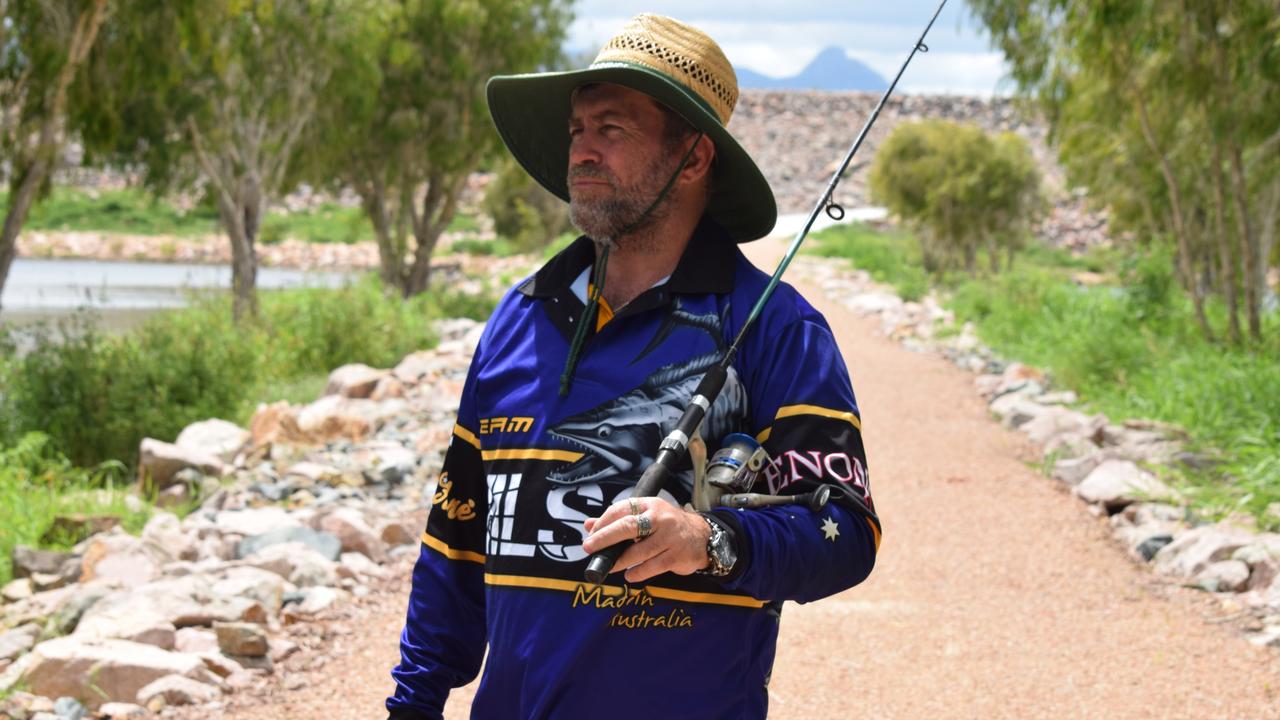 Townsville City Council Division 4 councillor Kristian Price giving an update on the Ross River Dam land based fishing upgrades. Fishing will permitted at the dam by June. Picture: Chris Burns