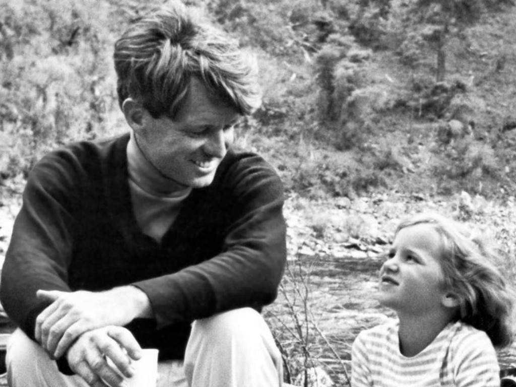 Kerry Kennedy shared this photo with her father John F Kennedy in a lengthy post slamming the declassification of ‘graphic’ photos of her father. Picture: X