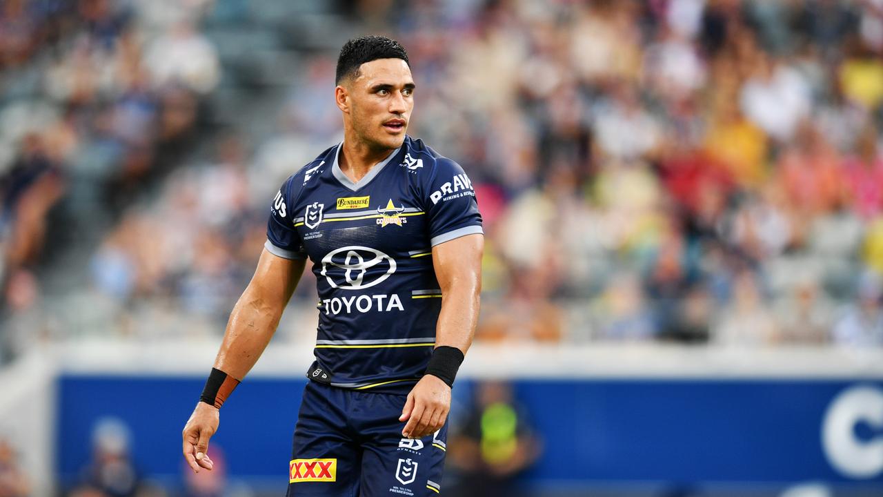 Valentine Holmes. NRL; North Queensland Cowboys Vs Canterbury-Bankstown Bulldogs at Queensland Country Bank Stadium, Townsville. Picture: Alix Sweeney