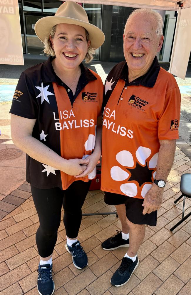 CLP candidate for Solomon Lisa Bayliss with her father, former Territory politician Daryl Manzie. Picture: Supplied.