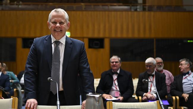 NAB’s interim CEO Phil Chronican at the House of Representatives Standing Committee on Economics hearing in Canberra yesterday. Picture: AAP