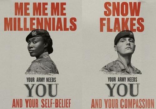 A Scots Guardsman says he is planning to quit the army after his picture was used below the words ‘snow flake’ in a controversial ad campaign.