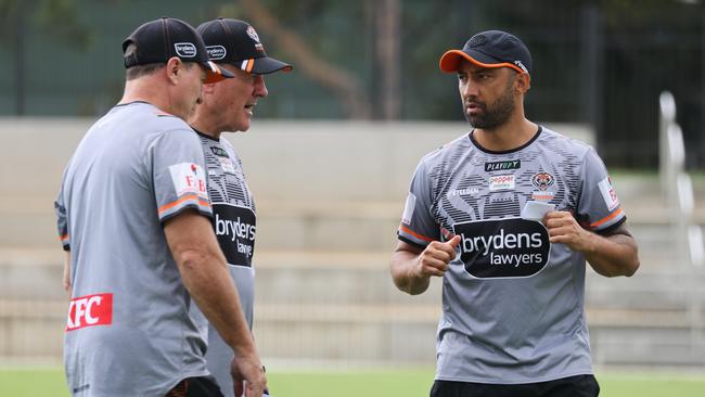 Benji Marshall (R) will take over from Tim Sheens (C). Picture: David Swift