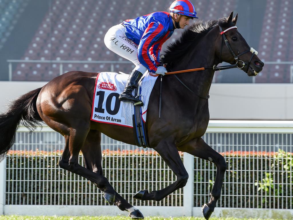 Prince Of Arran and Jamie Kah before the Caulfield Cup.