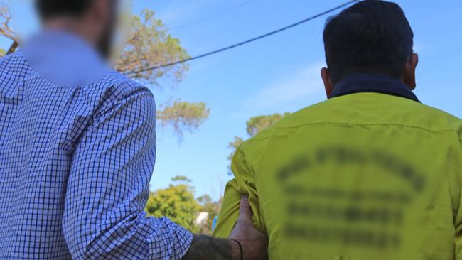 Tamir Erdenetsetseg, 28, of Canterbury, was arrested at a construction site in Thirlmere following an investigation into commercial cocaine supply. Picture: NSW Police