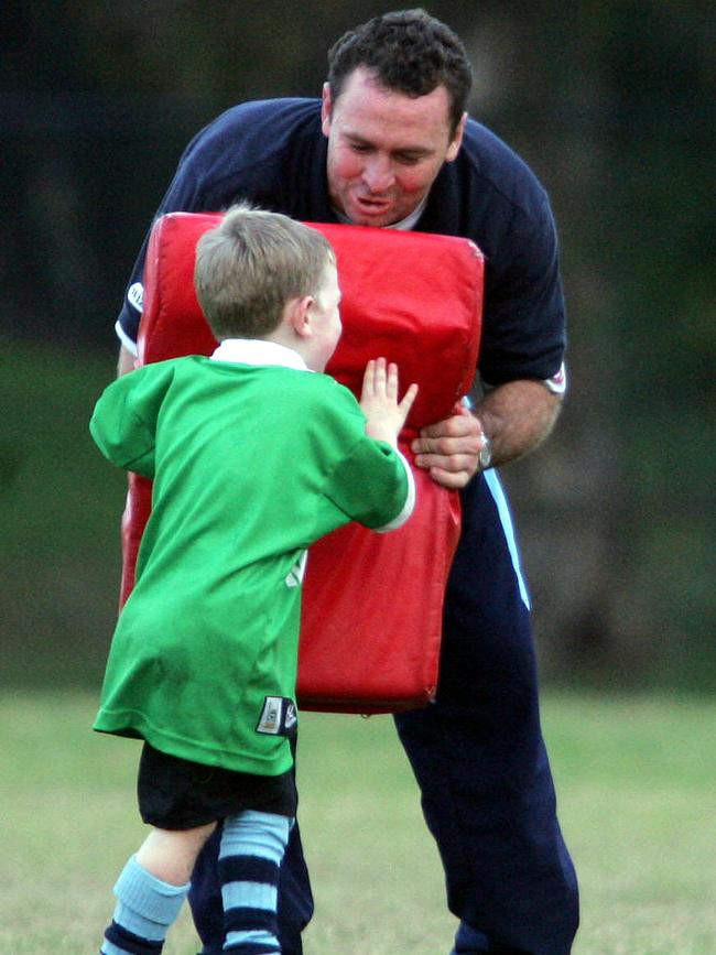 Ricky Stuart with a young Jed.