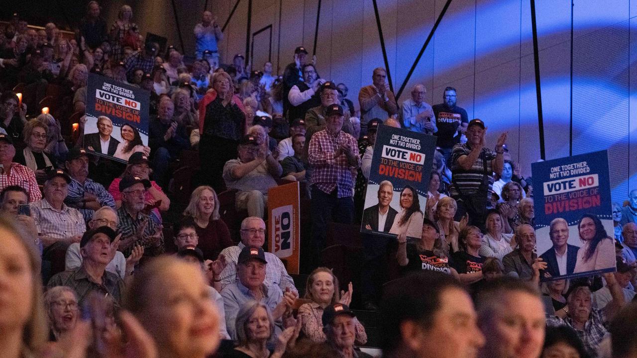 The crowd at the No campaign event. Picture: NCA NewsWire / Morgan Sette