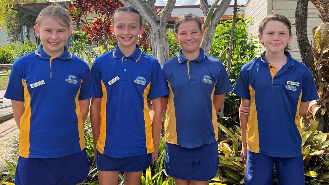 One Mile State School 2023 school captains Zahlie Weaver, Ayla Pooley, Laura Dyer and Harlon Brady.