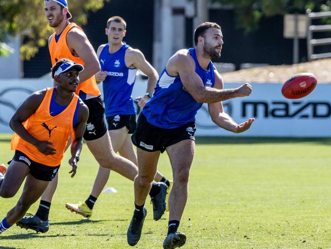 North Melbourne Football Club training. Picture: Jake Nowakowski