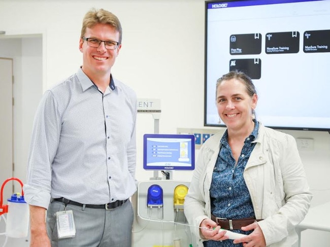 Dr Christopher Weekes and Dr Rachael Nugent with the $87,000 Myosure funded by Wishlist. Picture - contributed.