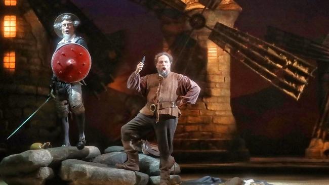 Ferruccio Furlanetto and Warwick Fyfe in Opera Australia's 2018 production of Don Quichotte. Picture: Prudence Upton