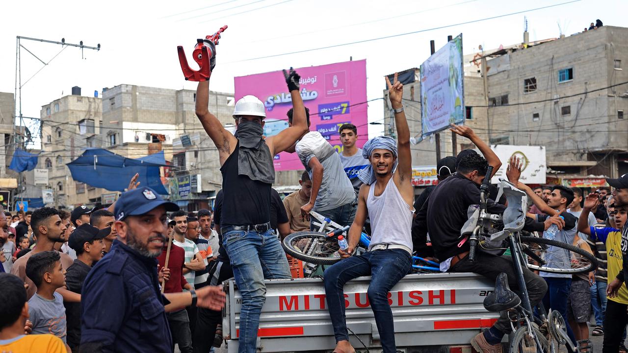 Many Gazans celebrated after the October 7 attacks on Israel. Picture: AFP