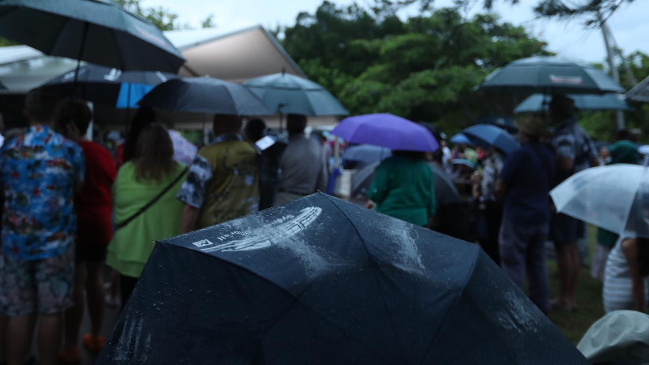 Wet weather did not stop a huge turnout.