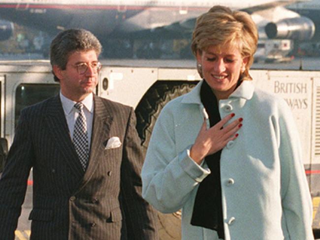 Princess Diana Princess with her private secretary Commander Patrick Jephson in 1995.