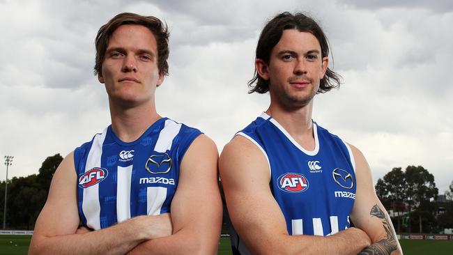 North Melbourne recruits Jared Polec and Jasper Pittard. Picture: Getty Images