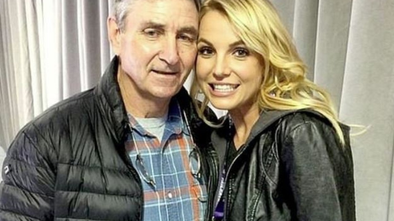Britney Spears with her father Jamie Spears. Picture: Supplied.
