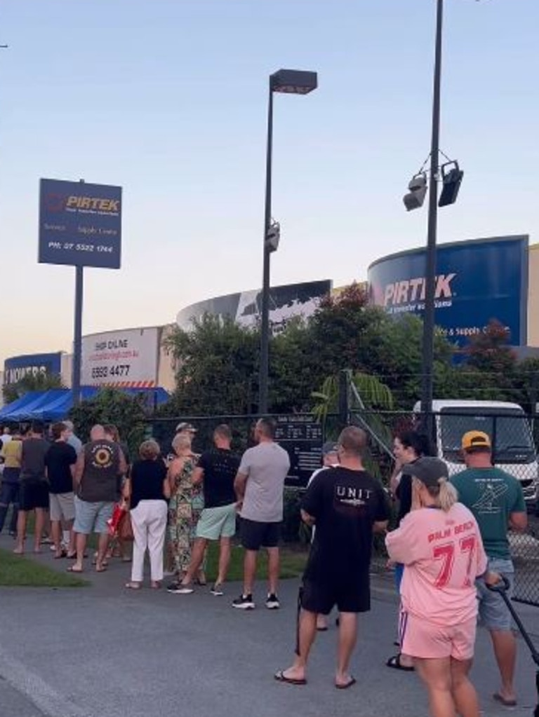 Shoppers lined up from 4.30am in front of a Gold Coast fish market on Christmas Eve. Picture: Instagram