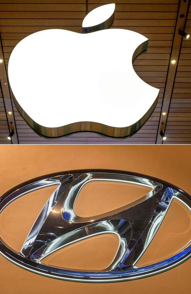 Apple and Hyundai are no longer in talks about an autonomous vehicle. Picture: Mladen Antonov and Mark Ralston/AFP