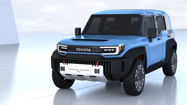 The Toyota Compact Cruiser EV looks like an electric mash-up of the Suzuki Jimny and Toyota FJ Cruiser.