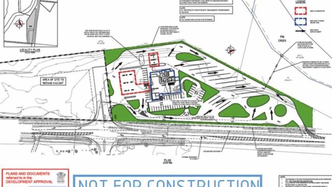 The plan of the proposed truck stop south of Proserpine on the Bruce Hwy.