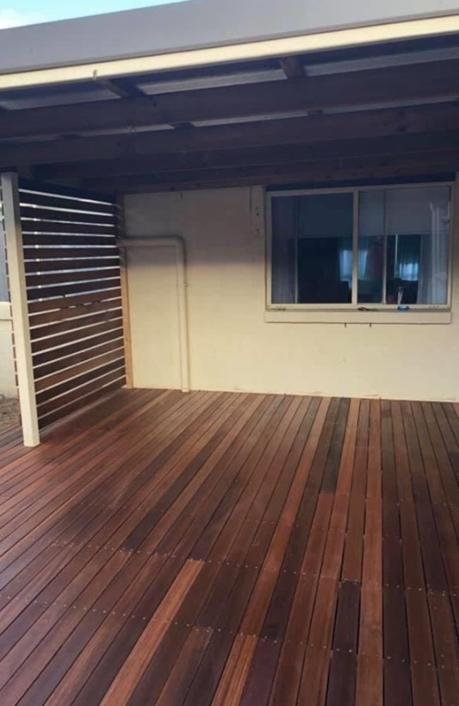 The family also bought the wooden flooring from Bunnings, costing $5000.