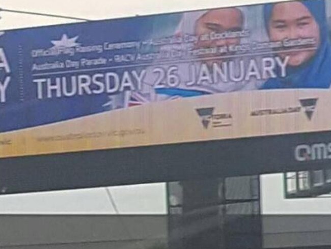 The billboard was taken down after threats were made to outdoor advertising company QMS.