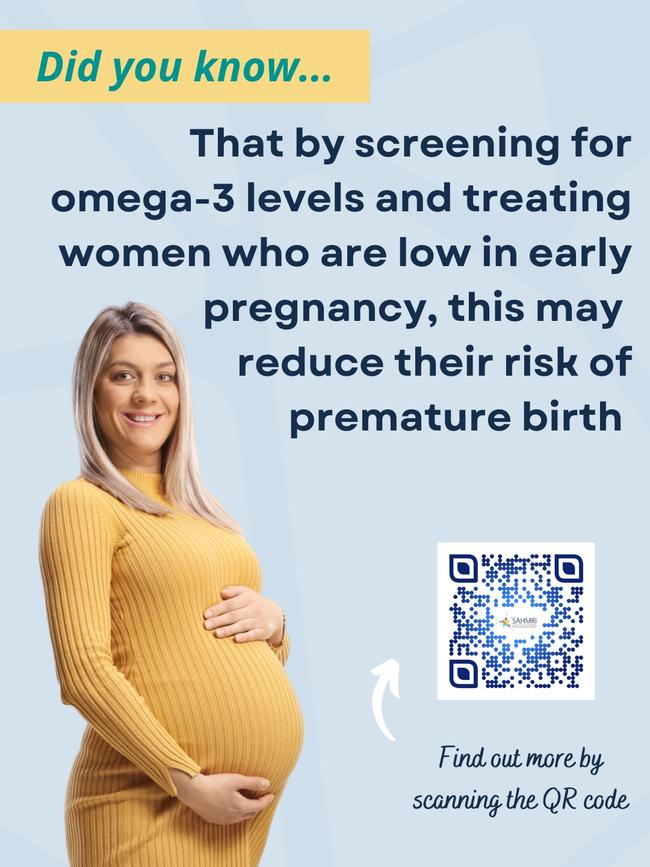 Posters for campaign for pregnant women to take omega-3 tests.