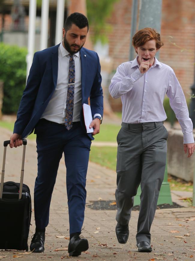 Luke Munday with his lawyer. Picture: John Grainger