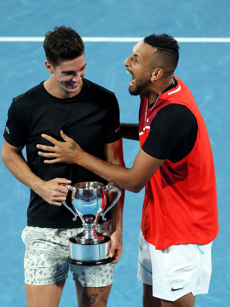 The pair had Aussies tuning in to watch the tennis for the first time. Picture: Mark Stewart