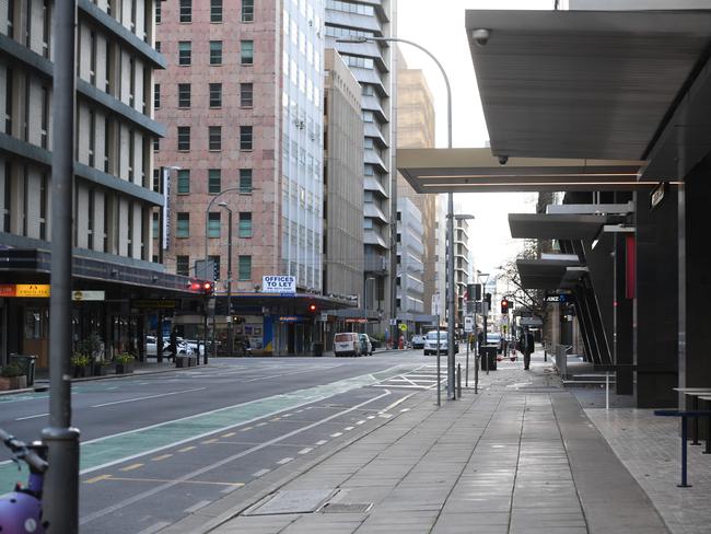 Waymouth Street on Wednesday morning. Picture: Tricia Watkinson