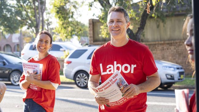 Blaxland Labor federal MP Jason Clare campaigning in 2019. Picture: Matthew Vasilescu