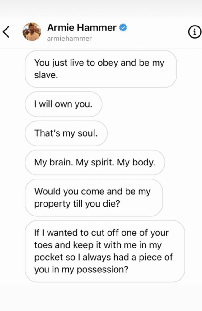 A sample of the DMs allegedly sent by Hammer.