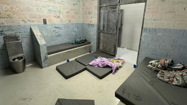 Accommodation cells in the boys unit at the Cairns watch-house, Picture: Queensland Ombudsman