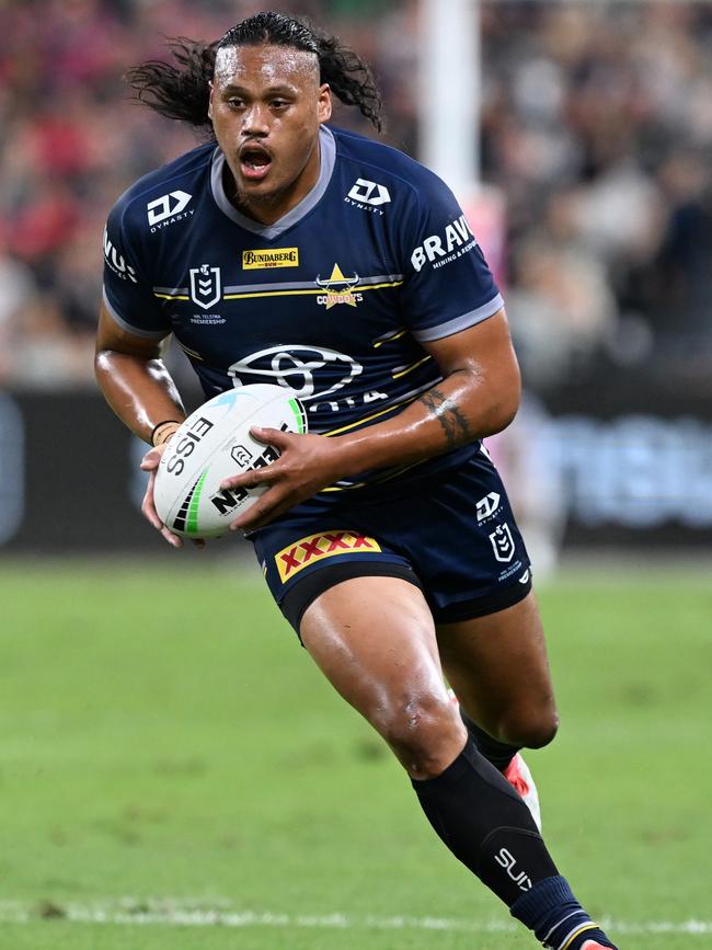 Luciano Leilua in action for the Cowboys. Picture: Getty