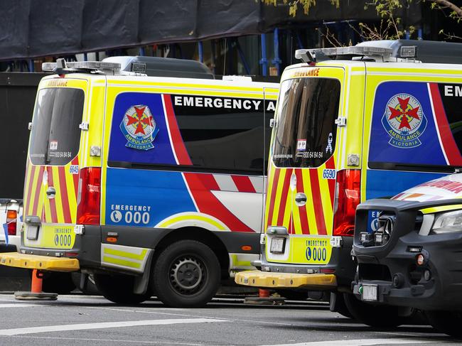 MELBOURNE, AUSTRALIA - NewsWire Photos SEPTEMBER 6, 2022. Ambulance and Paramedics are seen at Melbourne's Royal Melbourne Hospital., Picture: NCA NewsWire / Luis Enrique Ascui