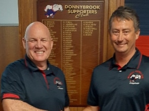 Andrew Jarman with Aldo Pasin at the Willaston Football Club. Picture: Willaston Football Club.