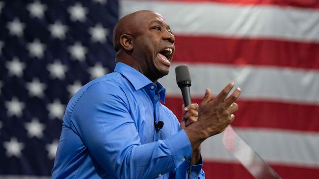 US Senator Tim Scott announces his candidacy for the Republican nomination for the presidency at a campaign event in North Charleston, South Carolina. Picture: Getty Images