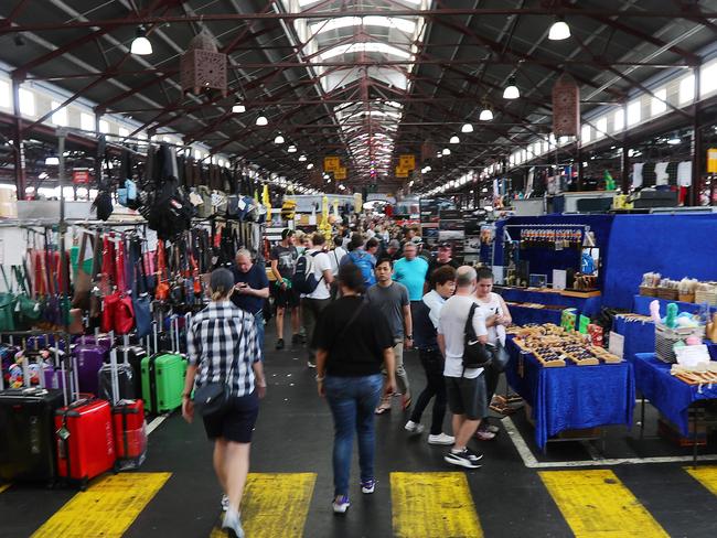 Shoppers inside Queen Victoria Market. Picture: Michael Klein