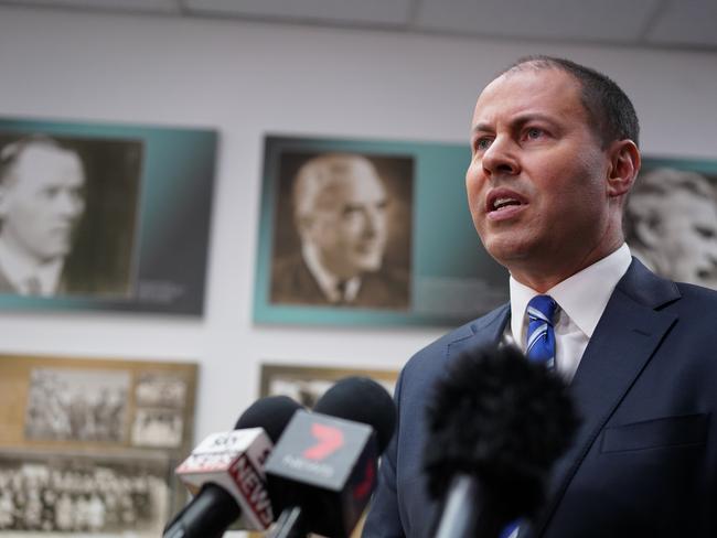 Australian Minister for the Environment and Energy Josh Frydenberg speaks during a press conference in Melbourne, on Tuesday, July 17, 2018. (AAP Image/Alex Murray) NO ARCHIVING