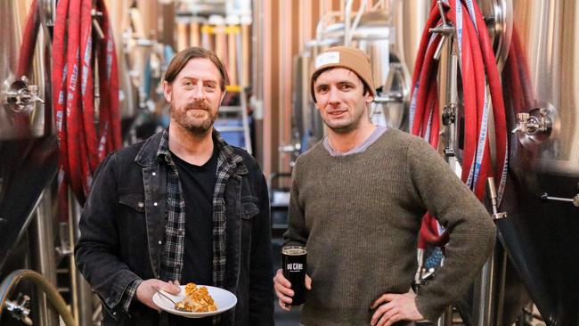 Timbre Kitchen chef and owner Matt Adams and Du Cane Brewing head brewer Will Horan joined forces to create a honeycomb miso stout based on the restaurant's signature dessert. Picture: Stephanie Dalton